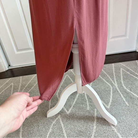 ASOS Dusty Rose Faux Wrap Midi Length Skirt - Picture 5 of 8